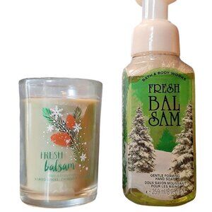 New-Bath & Body Works Fresh Balsam Foaming Hand Soap plus Scented Candle
